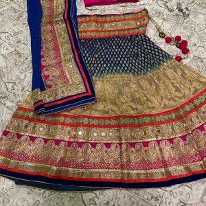 BRAND NEW navy and pink lengha